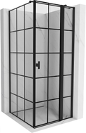 Mexen Mist T kabina prysznicowa uchylna prawa 85 x 85 cm, czarna kratka, czarna - 8A4T-085-085-70-77-P