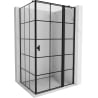 Mexen Mist T kabina prysznicowa uchylna prawa 90 x 85 cm, czarna kratka, czarna - 8A4T-090-085-70-77-P