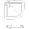 Mexen Flow brodzik półokrągły asymetryczny slim lewy 90 x 80 cm, biały połysk - 46Q108090L