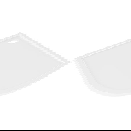 Mexen Flow brodzik półokrągły asymetryczny slim lewy 80 x 90 cm, biały połysk - 46Q108090L