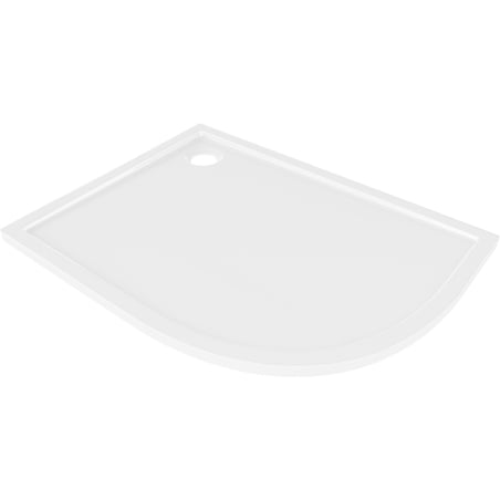 Mexen Flow brodzik półokrągły asymetryczny slim lewy 90 x 80 cm, biały połysk - 46Q108090L