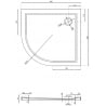 Mexen Flow brodzik półokrągły asymetryczny slim prawy 90 x 80 cm, biały połysk - 46Q108090R
