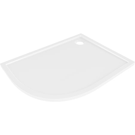Mexen Flow brodzik półokrągły asymetryczny slim prawy 90 x 80 cm, biały połysk - 46Q108090R