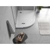 Mexen Flow brodzik półokrągły asymetryczny slim prawy 90 x 80 cm, biały połysk - 46Q108090R