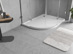 Mexen Flow brodzik półokrągły asymetryczny slim prawy 90 x 80 cm, biały połysk - 46Q108090R