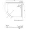 Mexen Flow brodzik półokrągły asymetryczny slim prawy 100 x 80 cm, biały połysk - 46Q108010R