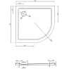 Mexen Flow brodzik półokrągły asymetryczny slim lewy 90 x 80 cm, czarny mat - 46Q708090L