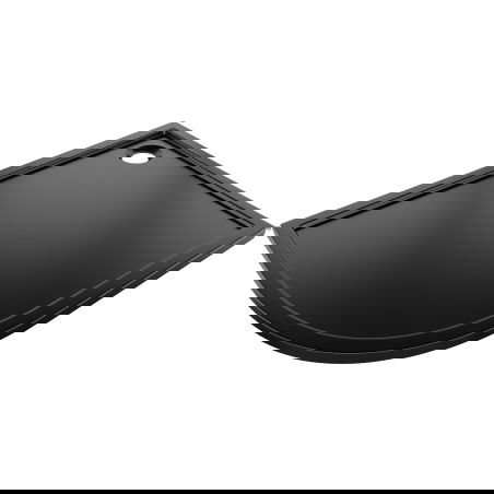 Mexen Flow brodzik półokrągły asymetryczny slim prawy 80 x 90 cm, czarny mat - 46Q708090R