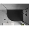 Mexen Flow brodzik półokrągły asymetryczny slim prawy 90 x 80 cm, czarny mat - 46Q708090R