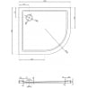 Mexen Flow brodzik półokrągły asymetryczny slim lewy 100 x 80 cm, czarny mat - 46Q708010L
