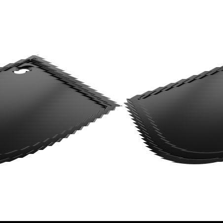 Mexen Flow brodzik półokrągły asymetryczny slim lewy 80 x 100 cm, czarny mat - 46Q708010L