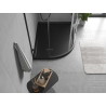 Mexen Flow brodzik półokrągły asymetryczny slim prawy 100 x 80 cm, czarny mat - 46Q708010R