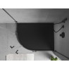 Mexen Flow brodzik półokrągły asymetryczny slim prawy 100 x 80 cm, czarny mat - 46Q708010R