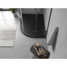 Mexen Flow brodzik półokrągły asymetryczny slim lewy 100 x 90 cm, czarny mat - 46Q709010L