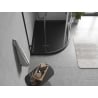 Mexen Flow brodzik półokrągły asymetryczny slim prawy 100 x 90 cm, czarny mat - 46Q709010R