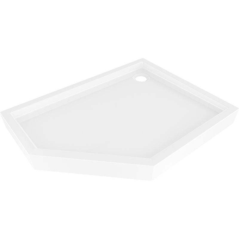 Mexen Flow+ brodzik pięciokątny prawy 80 x 90 cm, biały połysk - 46P108090RH