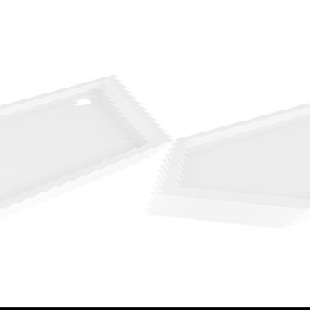 Mexen Flow+ brodzik pięciokątny prawy 80 x 90 cm, biały połysk - 46P108090RH