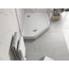 Mexen Flow+ brodzik pięciokątny prawy 100 x 90 cm, biały połysk - 46P109010RH
