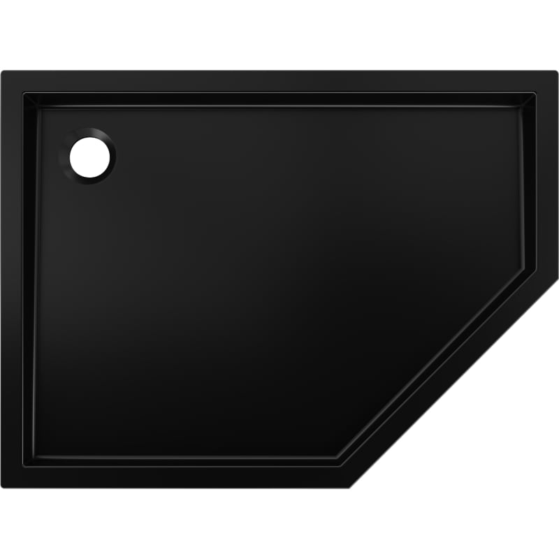 Mexen Flow+ brodzik pięciokątny lewy 90 x 80 cm, czarny mat - 46P708090LH