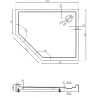 Mexen Flow+ brodzik pięciokątny prawy 100 x 80 cm, czarny mat - 46P708010RH