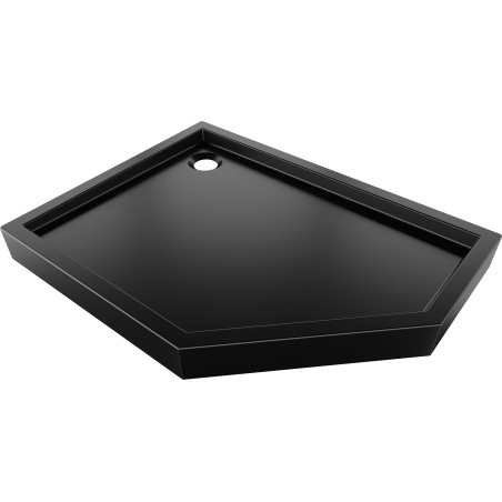 Mexen Flow+ brodzik pięciokątny lewy 100 x 90 cm, czarny mat - 46P709010LH