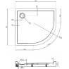 Mexen Flow+ brodzik półokrągły asymetryczny lewy 90 x 80 cm, czarny mat - 46Q708090LH