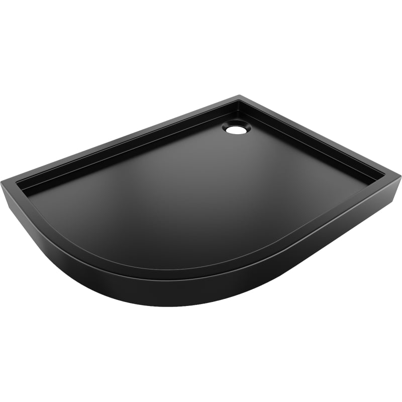 Mexen Flow+ brodzik półokrągły asymetryczny prawy 90 x 80 cm, czarny mat - 46Q708090RH