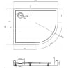 Mexen Flow+ brodzik półokrągły asymetryczny lewy 100 x 80 cm, biały połysk - 46Q108010LH