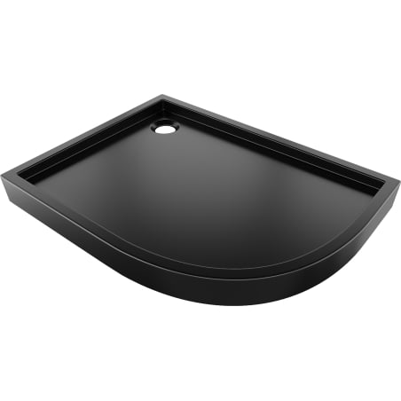 Mexen Flow+ brodzik półokrągły asymetryczny lewy 100 x 80 cm, czarny mat - 46Q708010LH