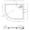 Mexen Flow+ brodzik półokrągły asymetryczny prawy 100 x 80 cm, biały połysk - 46Q108010RH