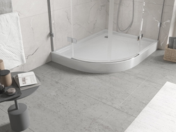 Mexen Flow+ brodzik półokrągły asymetryczny prawy 100 x 80 cm, biały połysk - 46Q108010RH