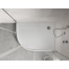 Mexen Flow+ brodzik półokrągły asymetryczny prawy 100 x 80 cm, biały połysk - 46Q108010RH