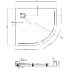 Mexen Flow+ brodzik półokrągły asymetryczny lewy 100 x 90 cm, czarny mat - 46Q709010LH