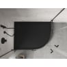 Mexen Flow+ brodzik półokrągły asymetryczny lewy 100 x 90 cm, czarny mat - 46Q709010LH