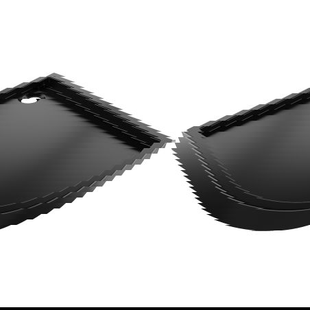 Mexen Flow+ brodzik półokrągły asymetryczny lewy 90 x 100 cm, czarny mat - 46Q709010LH