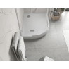Mexen Flow+ brodzik półokrągły asymetryczny prawy 90 x 100 cm, biały połysk - 46Q109010RH