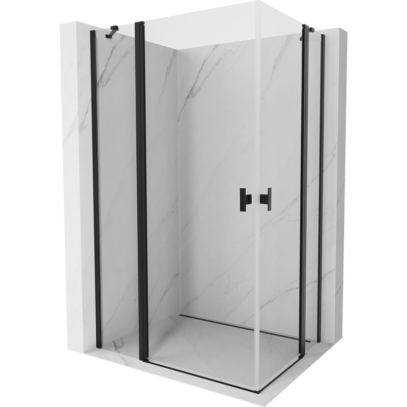 Mexen Mist Duo kabina prysznicowa uchylna 90 x 70 cm, transparent, czarna - 8A4-090-070-70-00