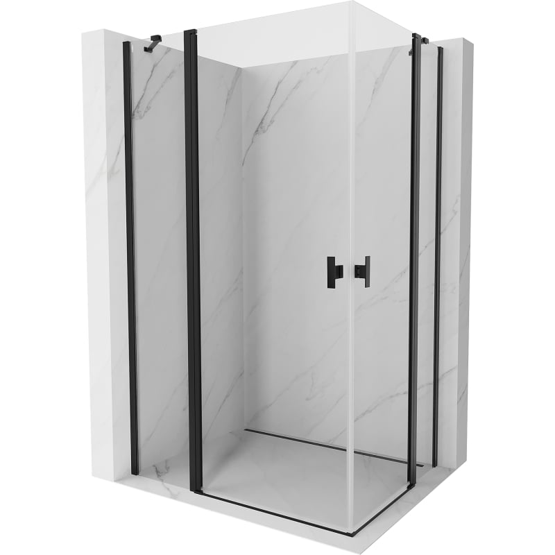 Mexen Mist Duo kabina prysznicowa uchylna 80 x 75 cm, transparent, czarna - 8A4-080-075-70-00