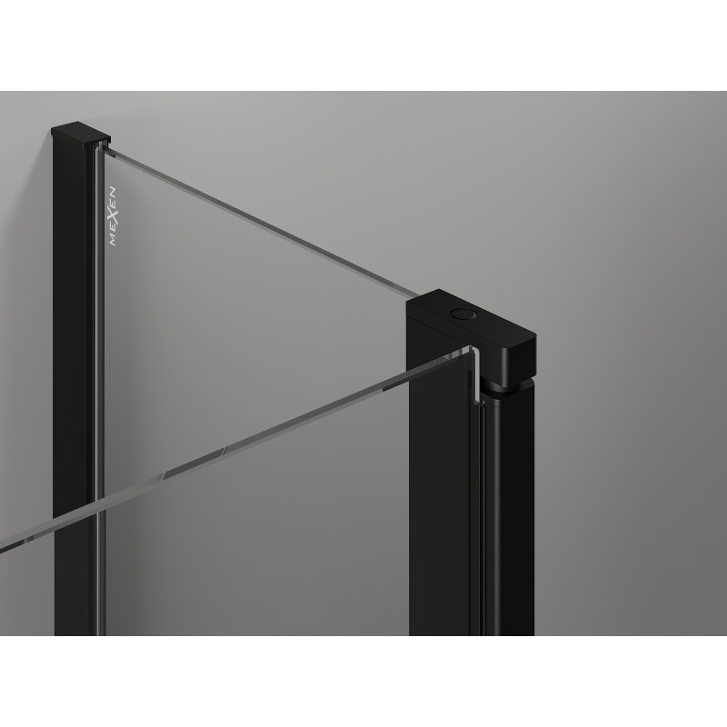 Mexen Mist T kabina prysznicowa uchylna prawa 80 x 110 cm, czarna kratka, czarna - 8A4T-080-110-70-77-P