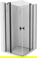 Mexen Mist Duo kabina prysznicowa uchylna 90 x 90 cm, transparent, czarna - 8A4-090-090-70-00
