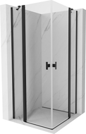 Mexen Mist Duo kabina prysznicowa uchylna 95 x 95 cm, transparent, czarna - 8A4-095-095-70-00