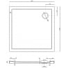 Mexen Flow brodzik kwadratowy slim 100 x 100 cm, czarny mat - 46S701010