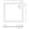 Mexen Flow brodzik kwadratowy slim 110 x 110 cm, czarny mat - 46S701111