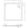 Mexen Flow brodzik kwadratowy slim 120 x 120 cm, czarny mat - 46S701212