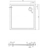 Mexen Flow brodzik kwadratowy slim 70 x 70 cm, czarny mat - 46S707070