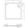 Mexen Flow brodzik kwadratowy slim 85 x 85 cm, biały połysk - 46S108585