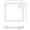 Mexen Flow brodzik kwadratowy slim 90 x 90 cm, czarny mat - 46S709090