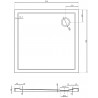 Mexen Flow brodzik kwadratowy slim 95 x 95 cm, biały połysk - 46S109595