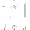 Mexen Flow+ brodzik prostokątny 100 x 90 cm, biały połysk - 46R109010H