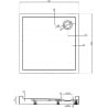 Mexen Flow+ brodzik kwadratowy 80 x 80 cm, czarny mat - 46S708080H